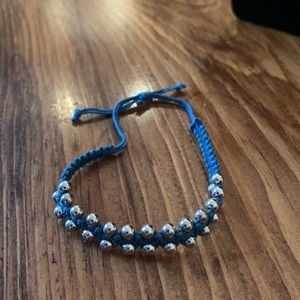 Blue woven bracelet